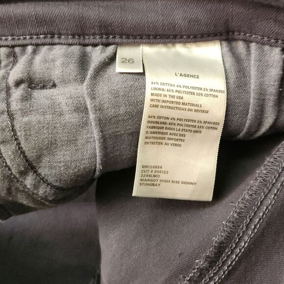 L'AGENCE Margot High Rise Skinny Jeans Size 26 - Picture 6 of 6